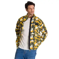 CAT - Polar Microfleece Full Zip Hombre Print Verde