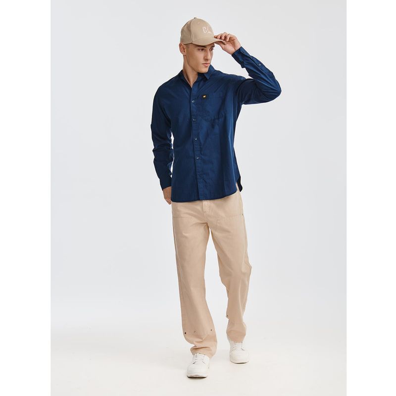 CAT - Camisa Manga LargaCasual Fundation Hombre Azul CAT