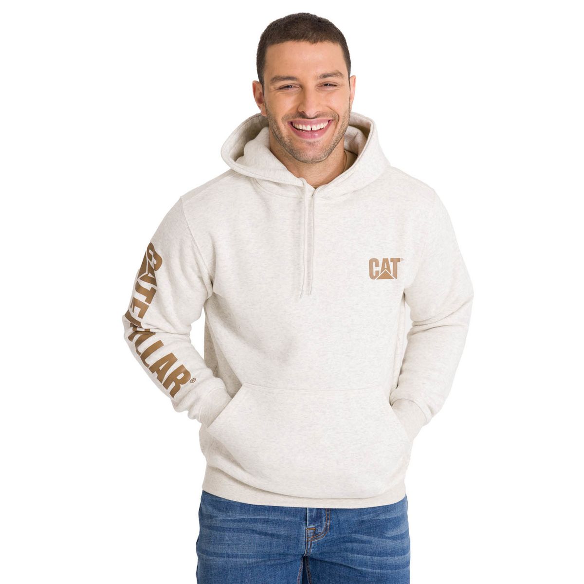 CAT - Polerón Trademark Banner Hoody Hombre Beige CAT