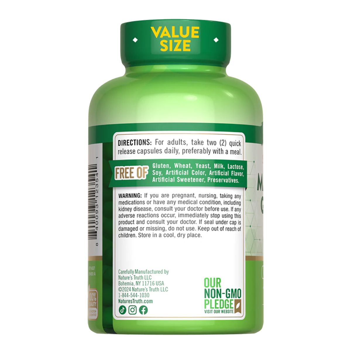 NATURE'S TRUTH - Magnesio Glicinato 665mg 120 Capsulas Nature's Truth