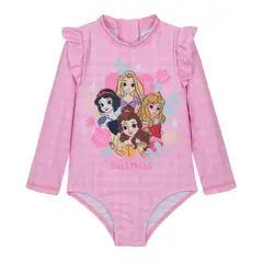 DISNEY - Traje de Baño Bebe Niña Entero UV50 MLarga Princesas - Rosa