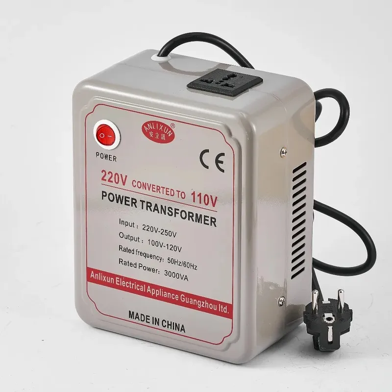 MUNDO MAGIA - Transformador De Voltaje 220v110v- Potencia 3000w Gris