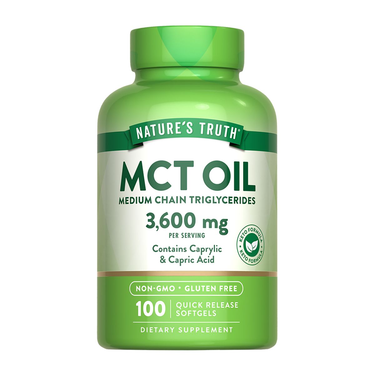 NATURE'S TRUTH - Aceite MCT Oil 1200mg 100 Capsulas Blandas Nature's Truth