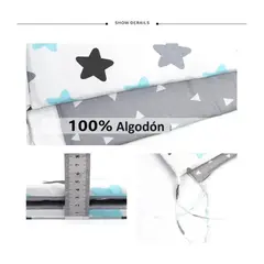 CHIQUITITUD - Protector De Cuna Bumper Algodón Acolchado 200 Cm X 30 Cm