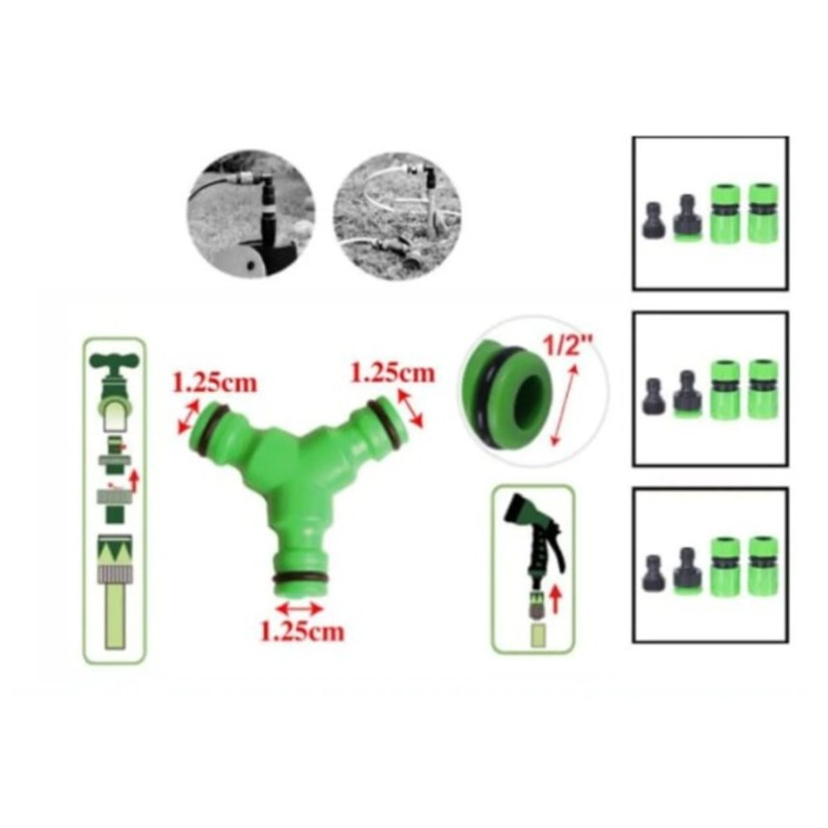 GENERICO - Conector Manguera 34 Para Jardin En T