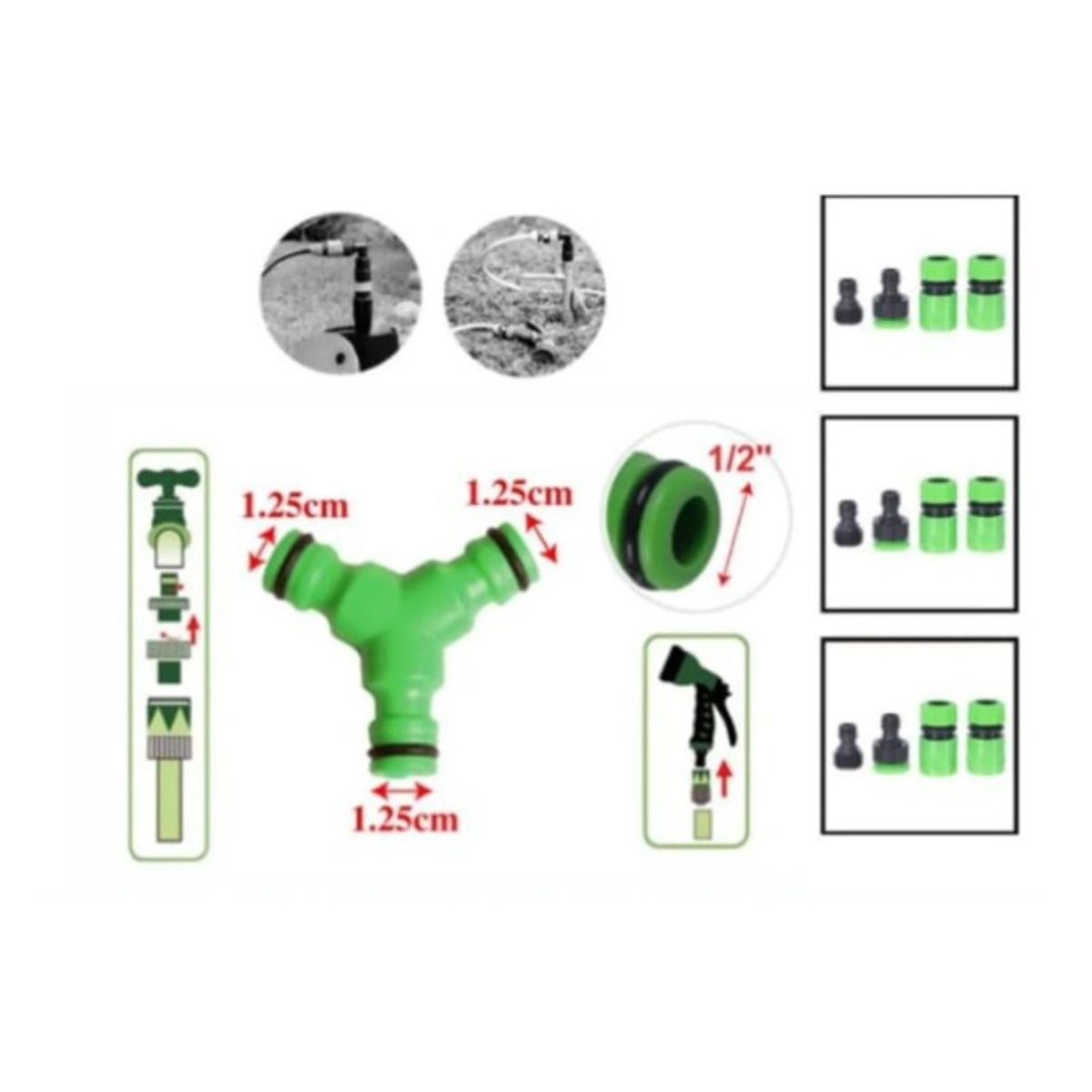 GENERICO - Conector Manguera 34 Para Jardin En T