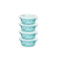 Set 4 taper hermeticos vidrio 720ml Redondo