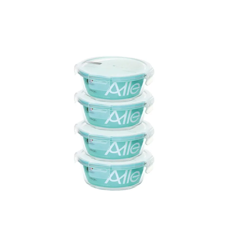 ALLEGRA - Set 4 taper hermeticos vidrio 720ml Allegra Redondo