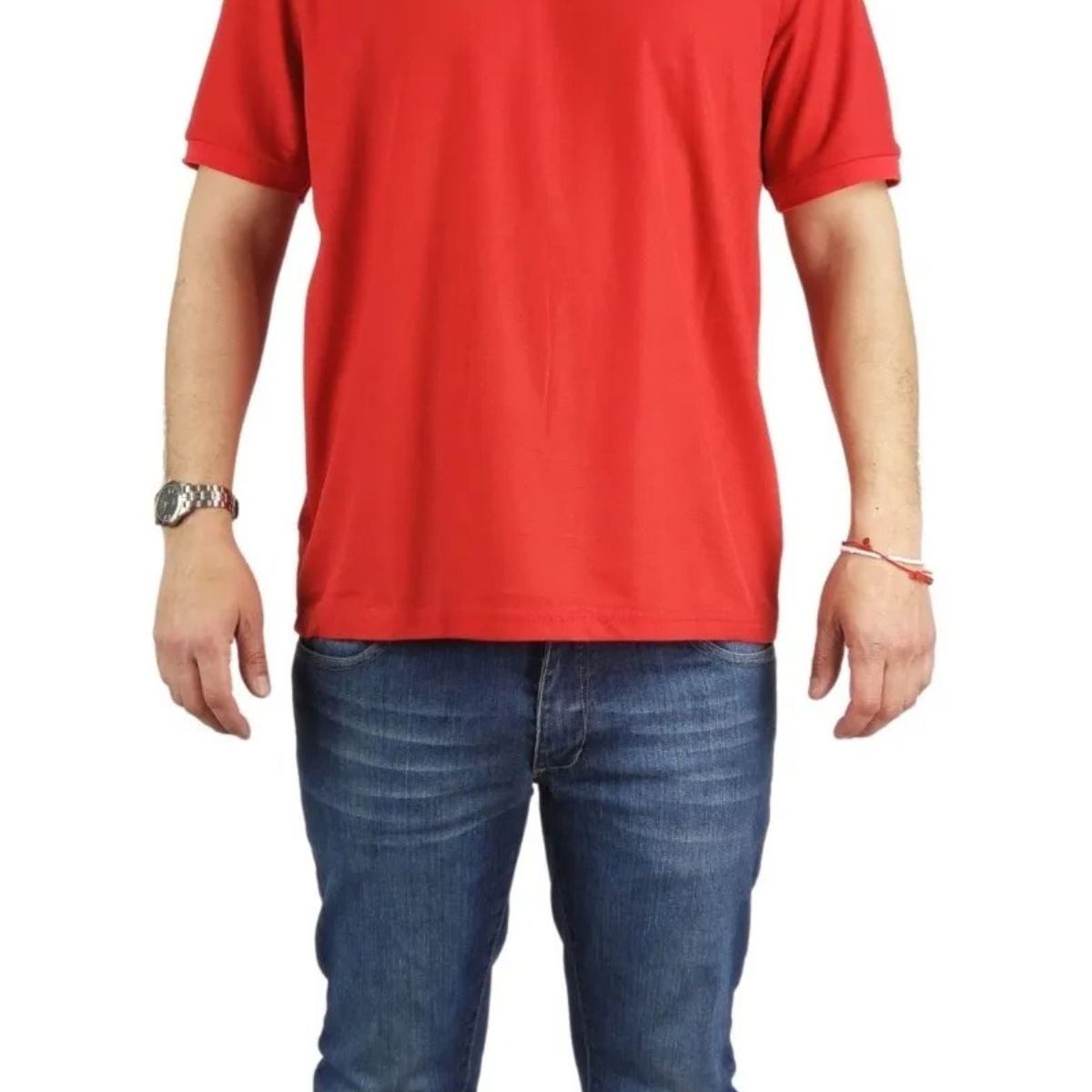 LOOK SHOP - Polera Piqué Hombre Premium Textura Suave. 3 Botones Uv  001