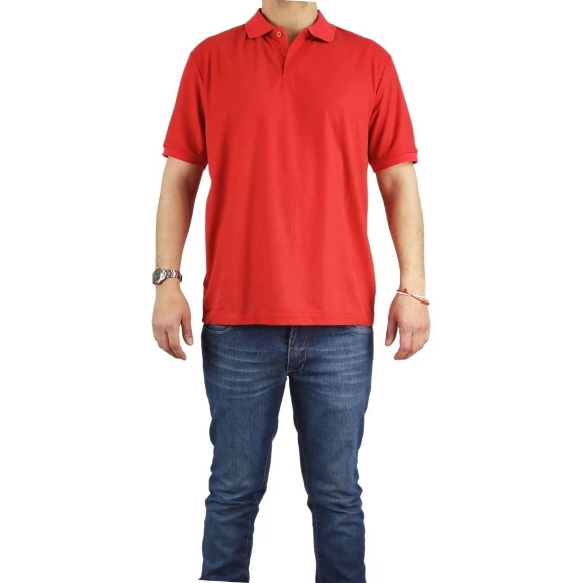 LOOK SHOP - Polera Piqué Hombre Premium Textura Suave. 3 Botones Uv  001