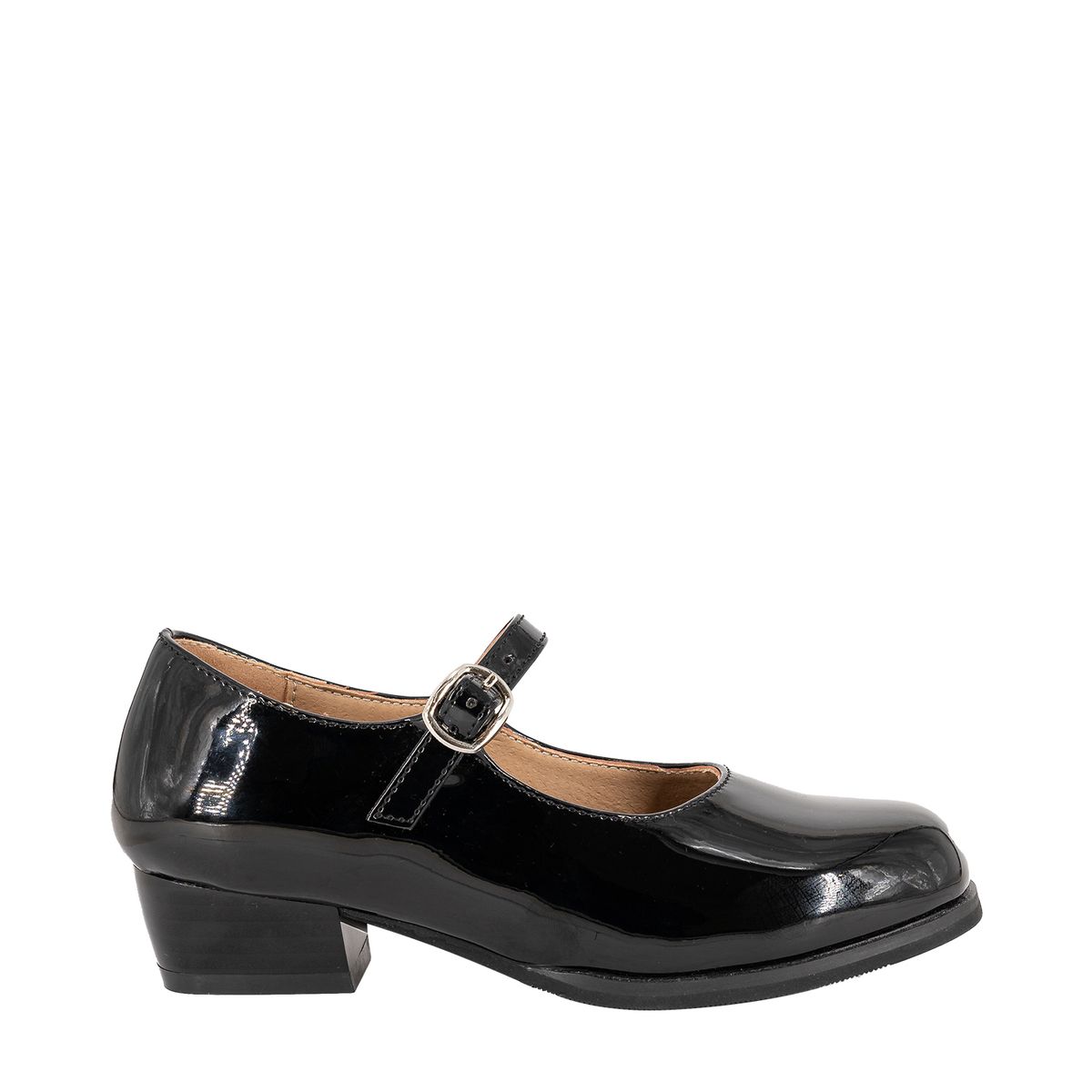 ALQUIMIA - Zapato Cueca Infantil Negro Charol Alquimia