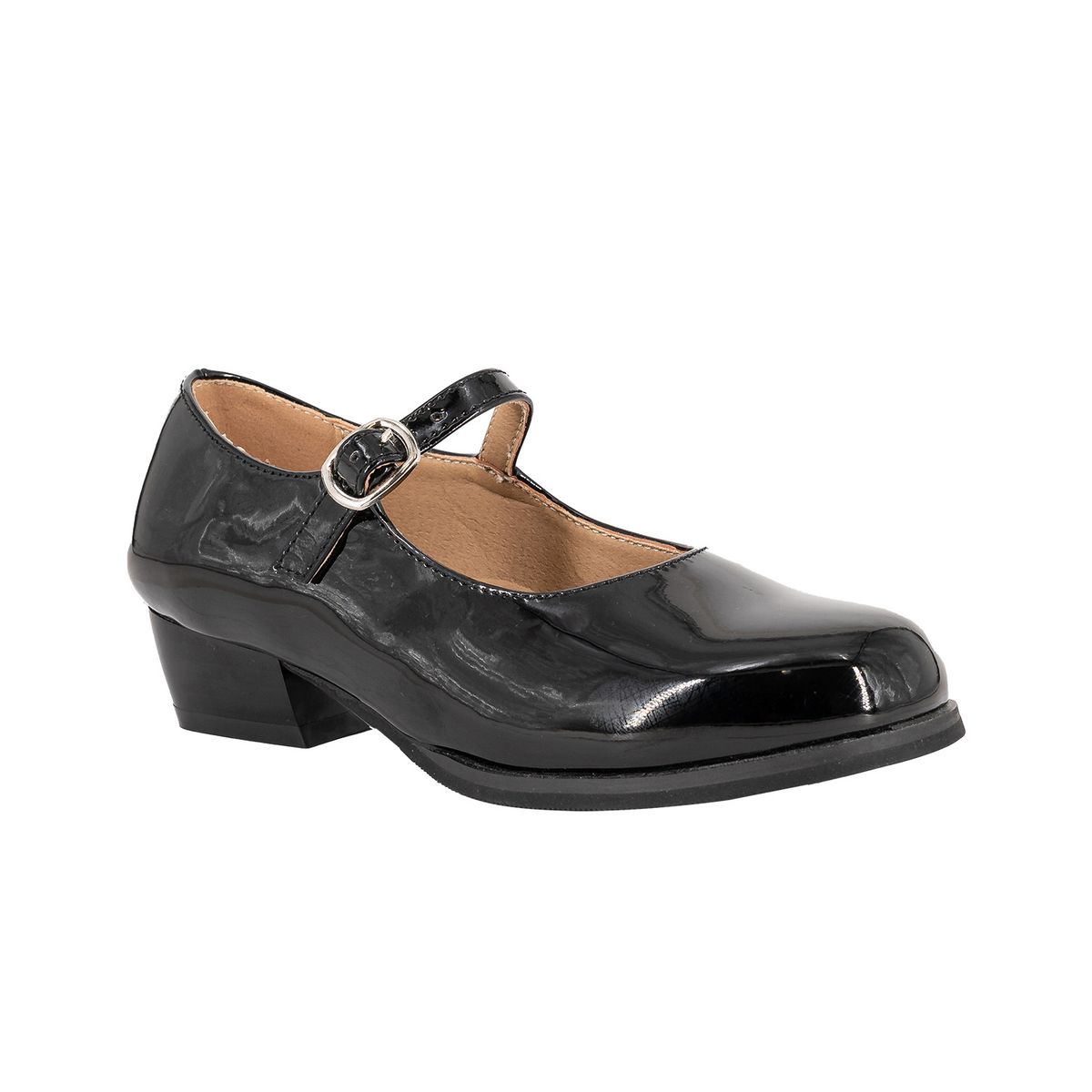 ALQUIMIA - Zapato Cueca Infantil Negro Charol Alquimia