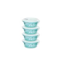 Set 4 taper hermeticos vidrio 370ml Redondo