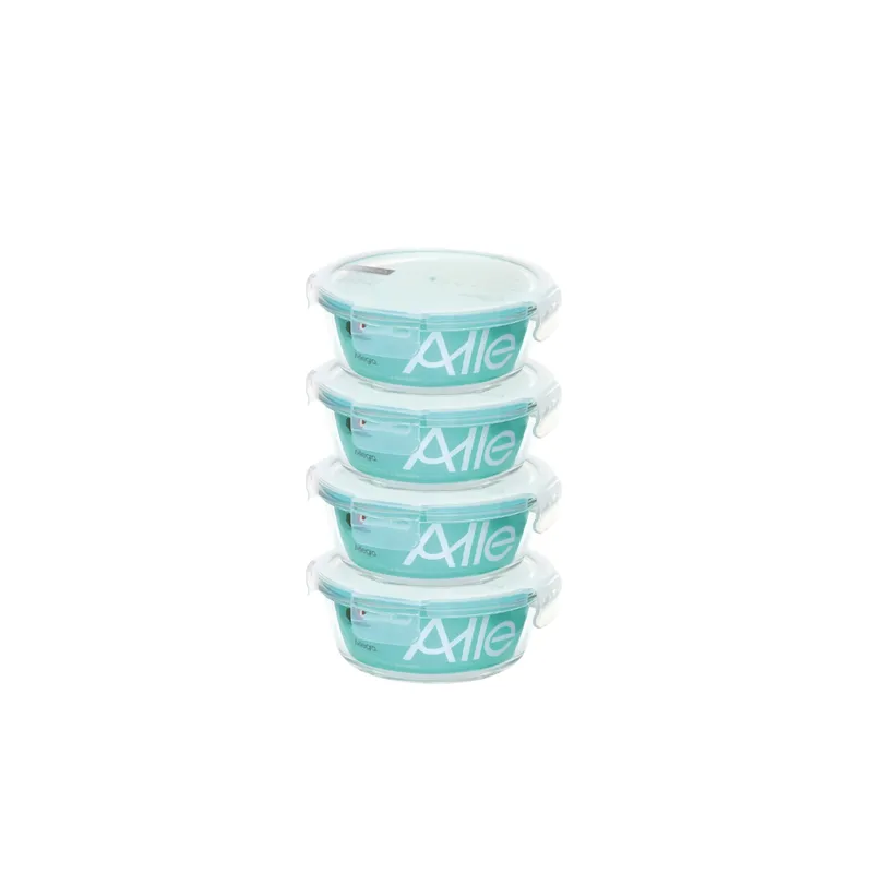 ALLEGRA - Set 4 taper hermeticos vidrio 370ml Allegra Redondo