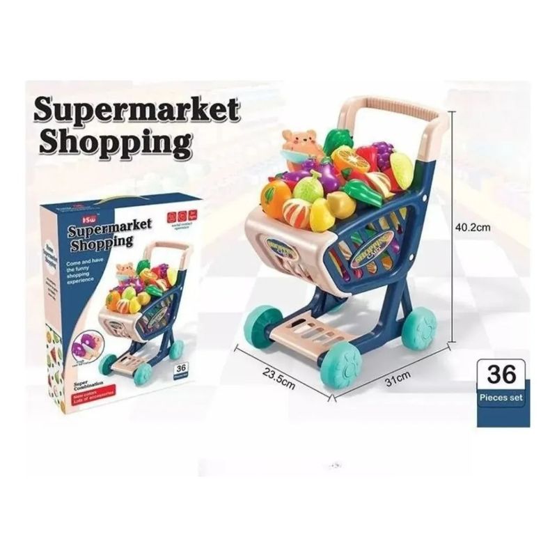 GENERICO - Juego Carrito De Compras Supermercado Con Accesorios 36 Pcs