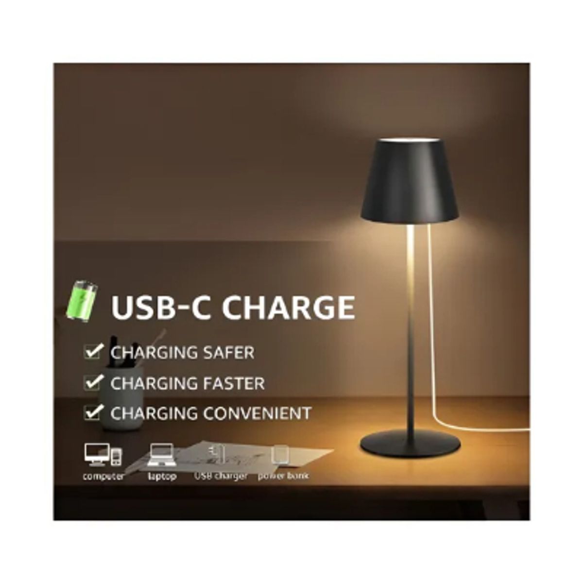 GENERICO - Lámpara De Mesa Pequeña Inalámbrica Luces