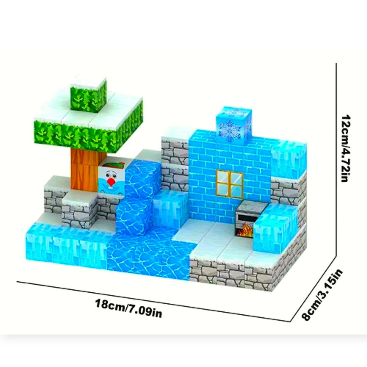 GENERICO - Juego Bloques  Magnéticos  De Construcción Minecraf 75 Piezas