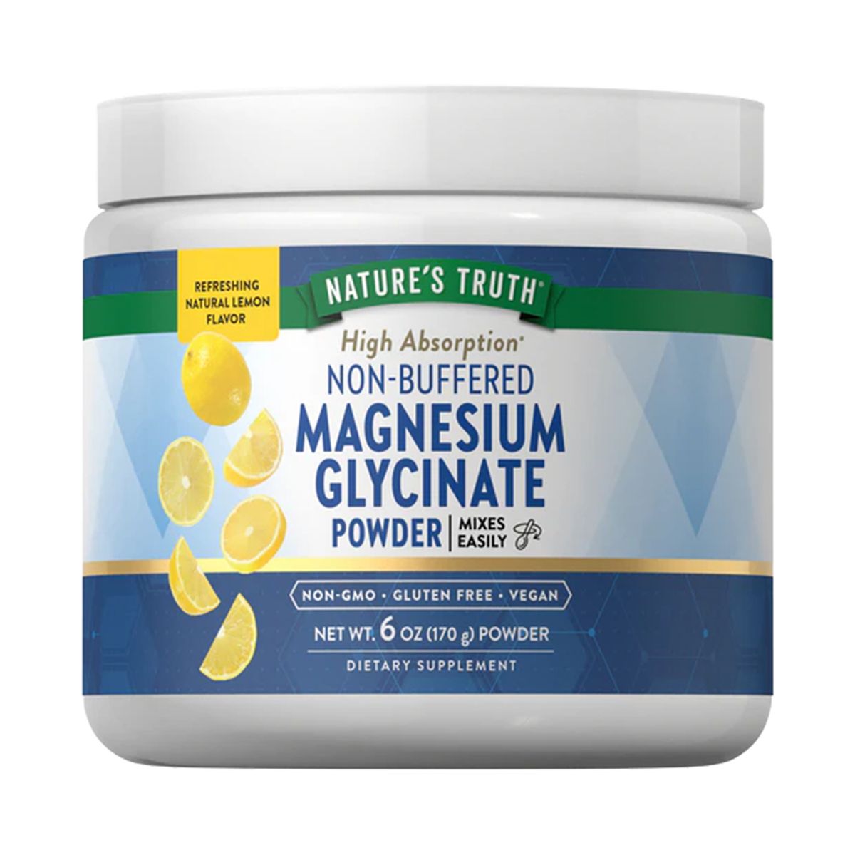 NATURE'S TRUTH - Magnesio Glicinato en Polvo Limon 170gr Natures Truth