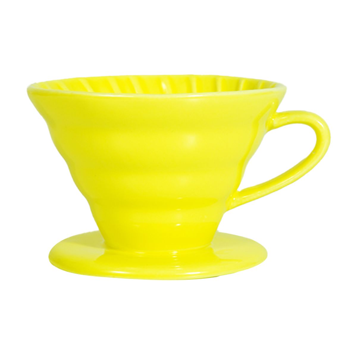 IMPOPLANET - DRIPPER CAFETERA V60 DISEÑO TAZA CÉRAMICA AMARILLO