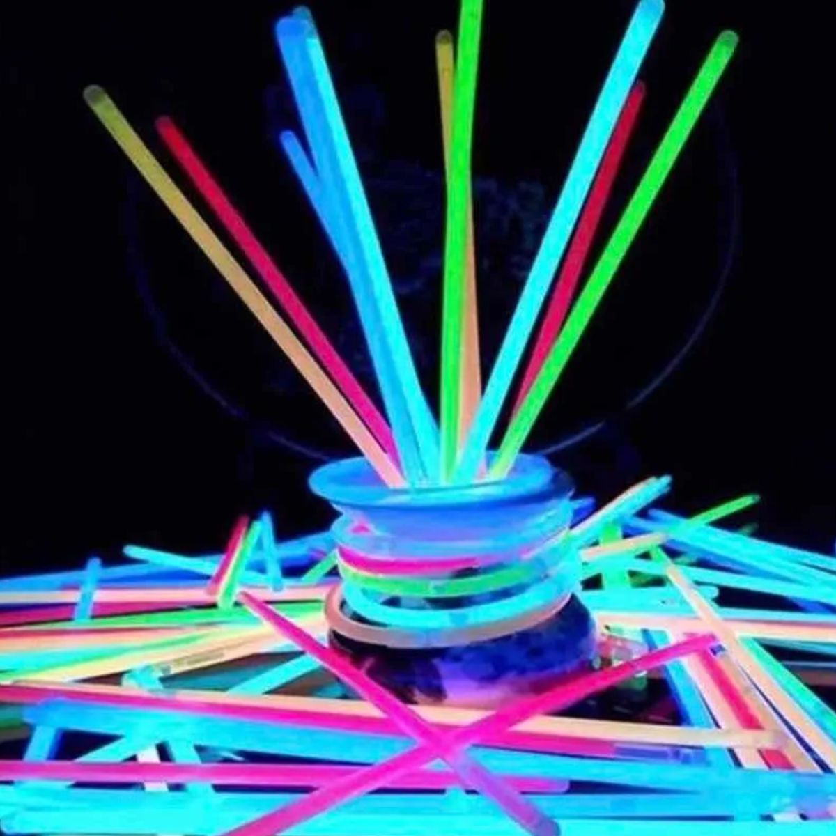 GENERICO - Pack 100 Pulseras Fluor Neon