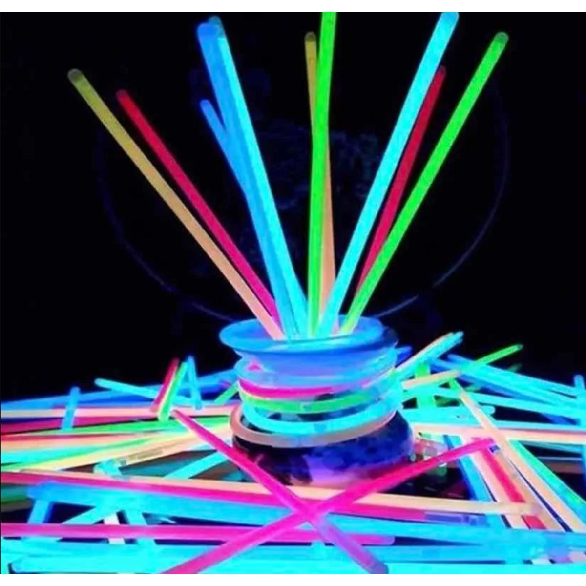 GENERICO - Pack 100 Pulseras Fluor Neon