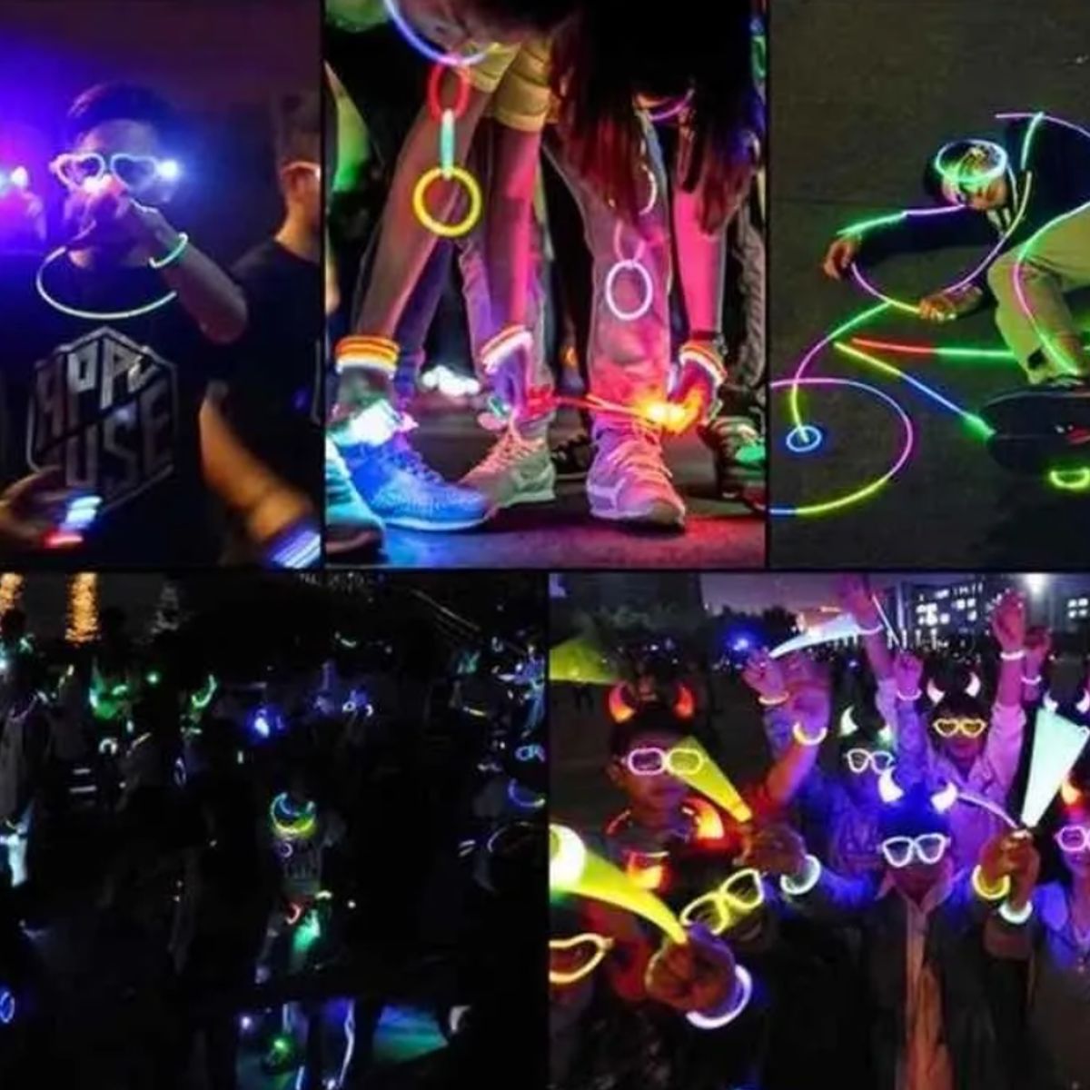 GENERICO - Pack 100 Pulseras Fluor Neon