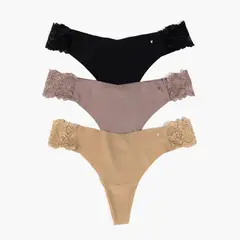 LOUNGE - Set 3 Colaless Mujer Dreamy Detalle Encaje