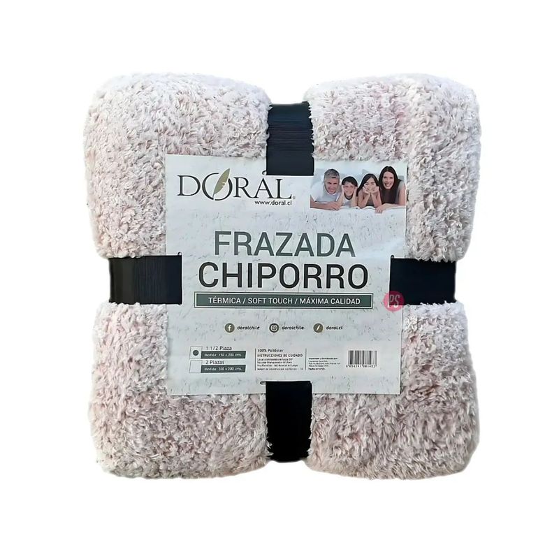 DORAL - Frazada Chiporro Two Tones 1.5 Plazas Colores Claros - PS
