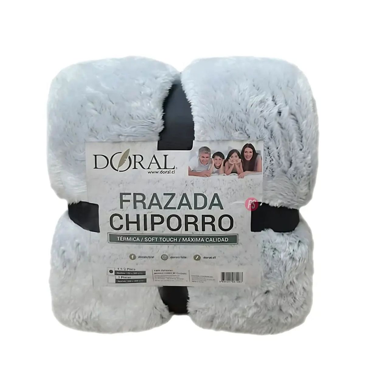DORAL - Frazada Chiporro Two Tones 1.5 Plazas Tonos Claros - PS