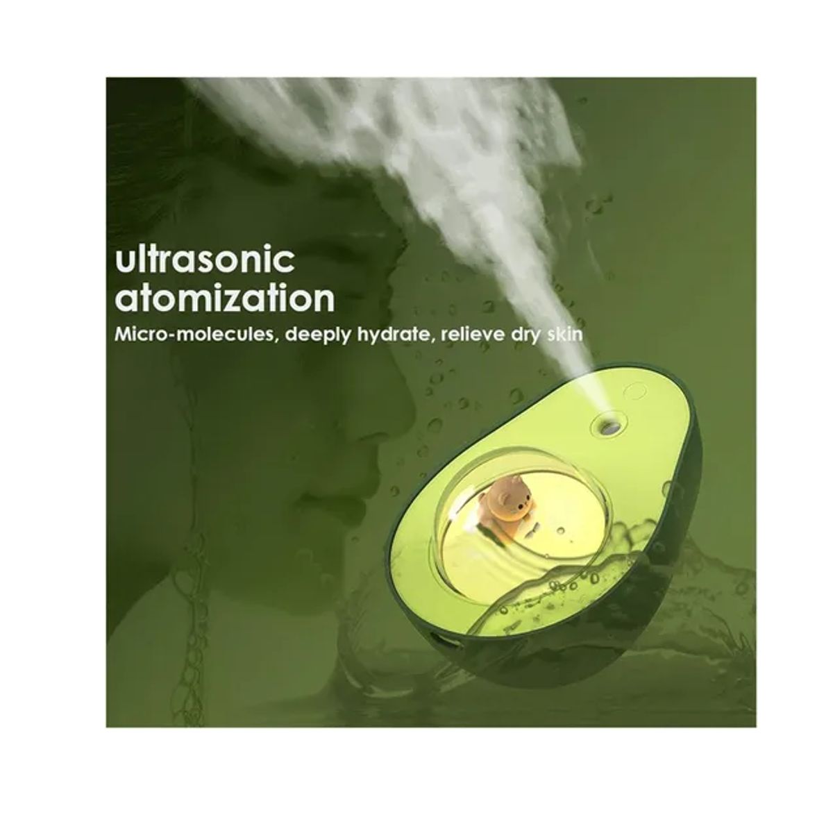 GENERICO - Humidificador Aire Cluz Nocturna Multicolor Aguacate Niebla