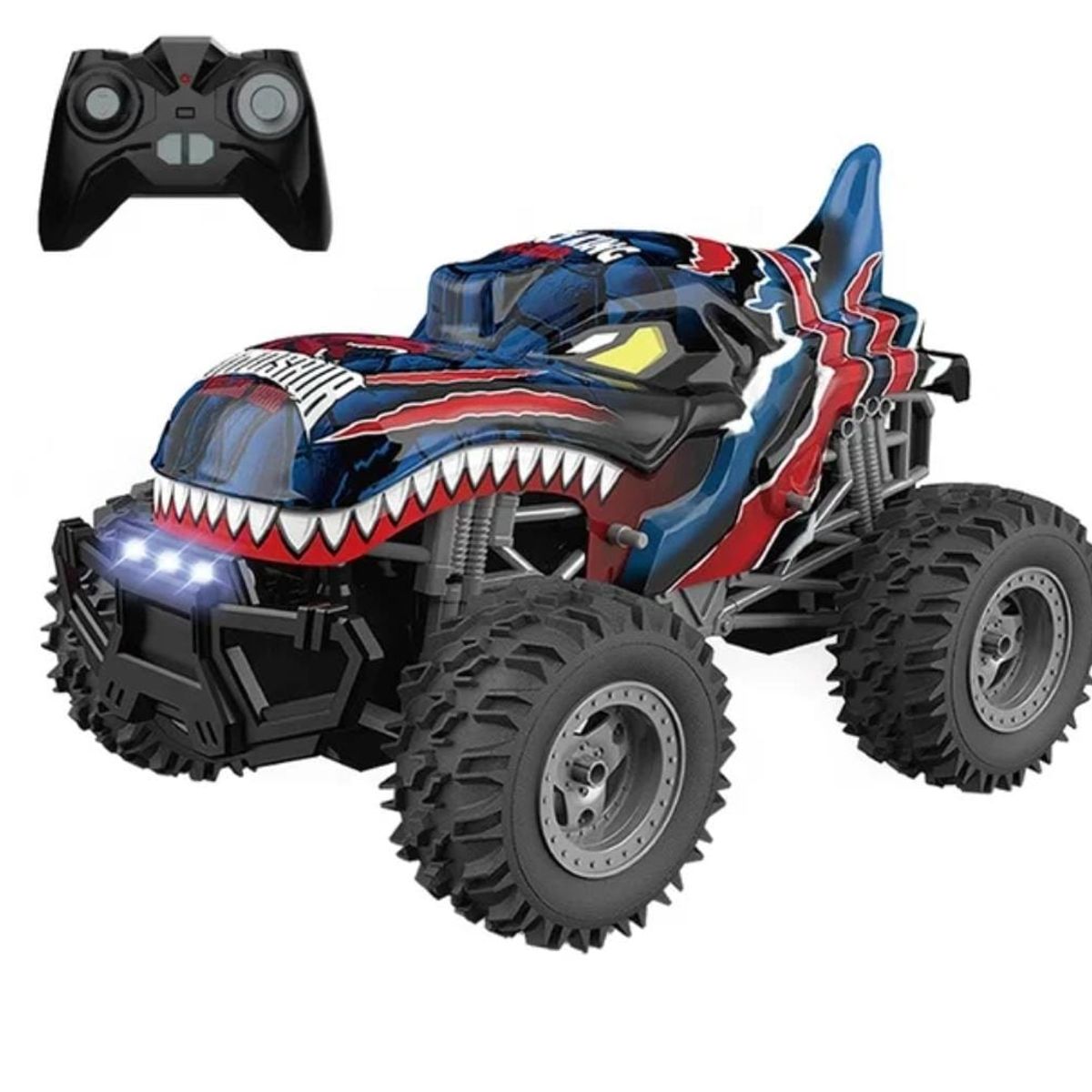 GENERICO - Auto Gran Dinosaurio Control Remoto 2,4 Ghz 1:14, Luces Azul