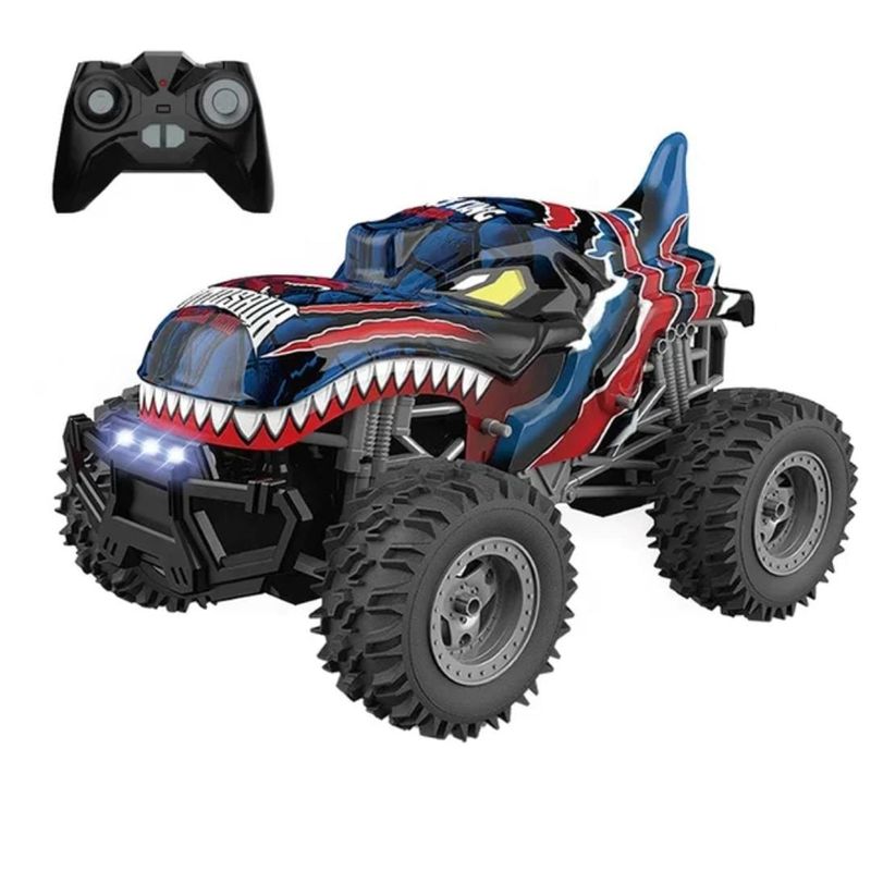 GENERICO - Auto Gran Dinosaurio Control Remoto 2,4 Ghz 1:14, Luces Azul