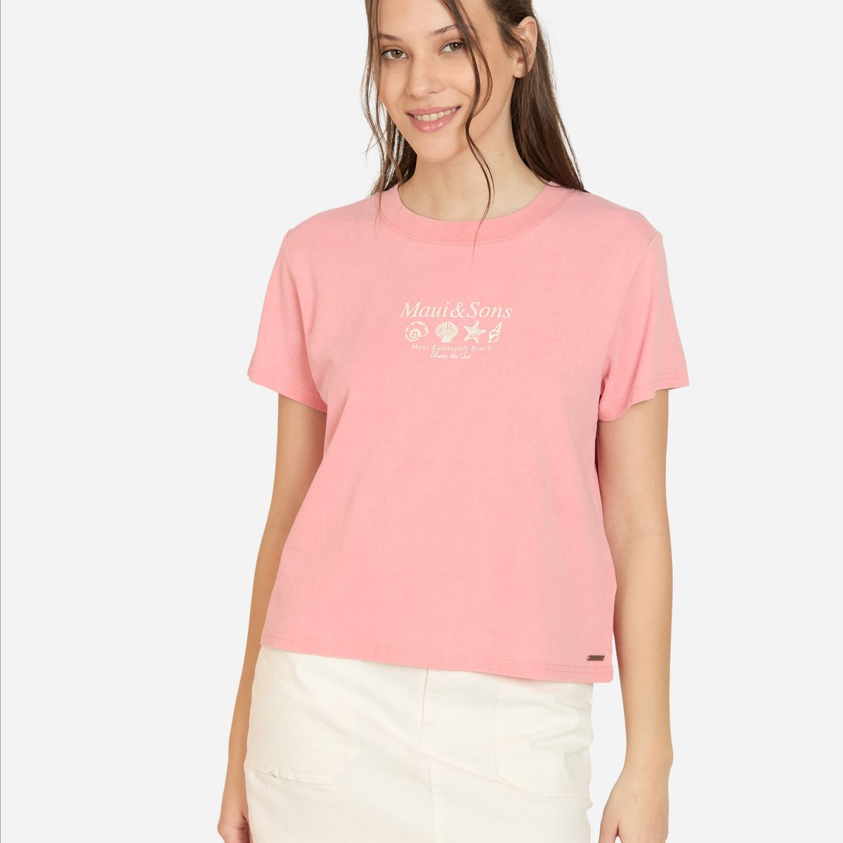 MAUI AND SONS - Polera MC Coralia Rosado Mujer Maui And Sons - Rosa