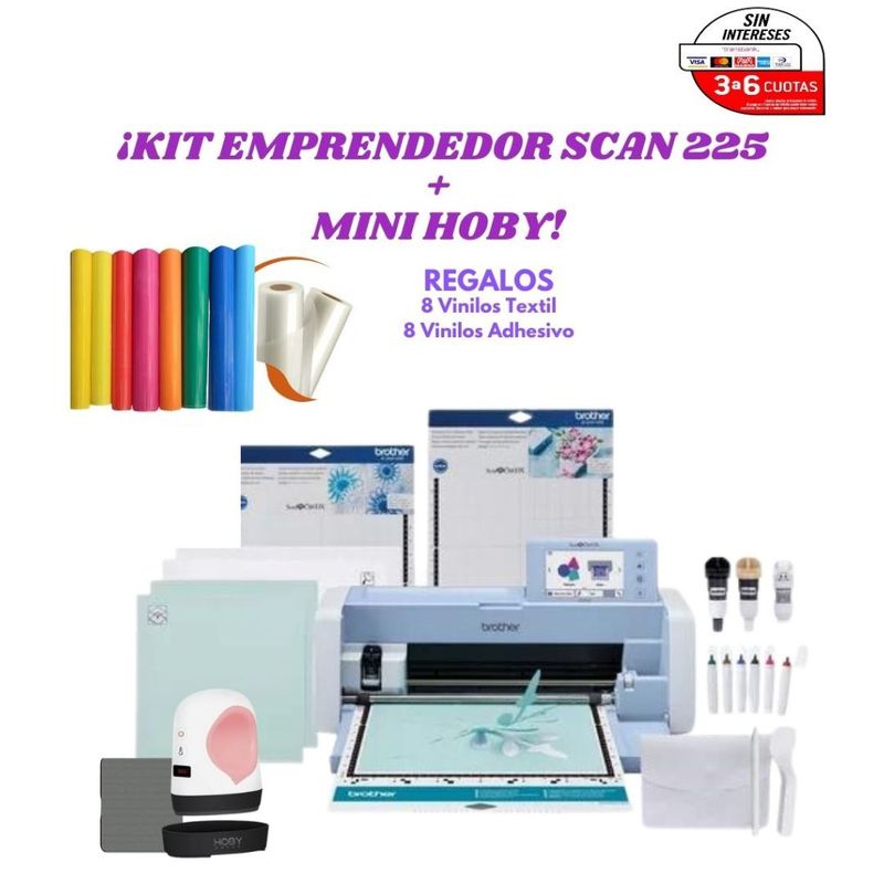 BROTHER - Plotter Scan 225  + Mini Estampadora + Vinilos regalo