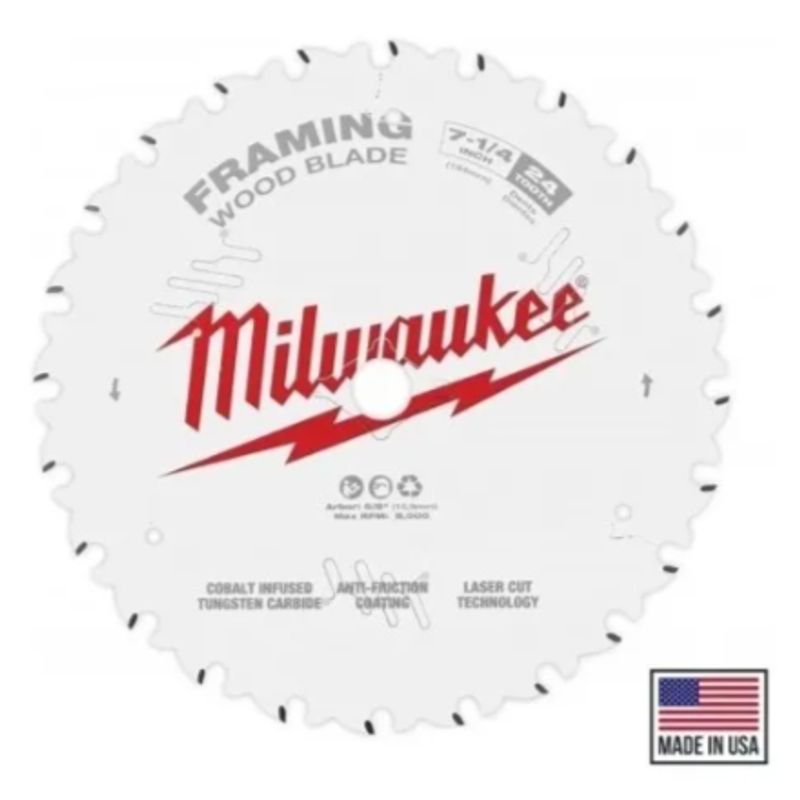 MILWAUKEE - Disco Sierra Circular Milwaukee 7.1/4 24 Dientes Estructura