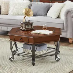 MSA MUEBLES SANTA ANA - Mesa Centro Hexagonal Madera