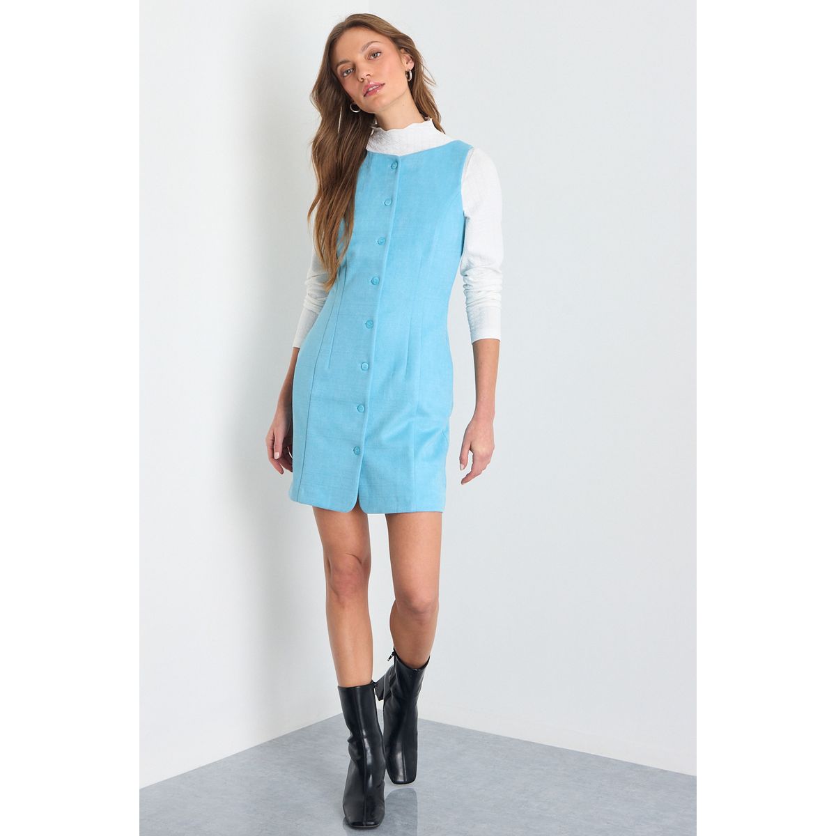 IO - Vestido Corto Mujer Celeste Io