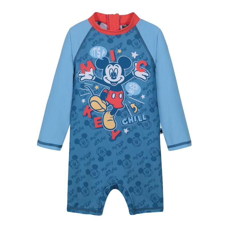 DISNEY - Traje de Baño Bebe Niño Set UV50 MLarga Mickey Disney - Azul