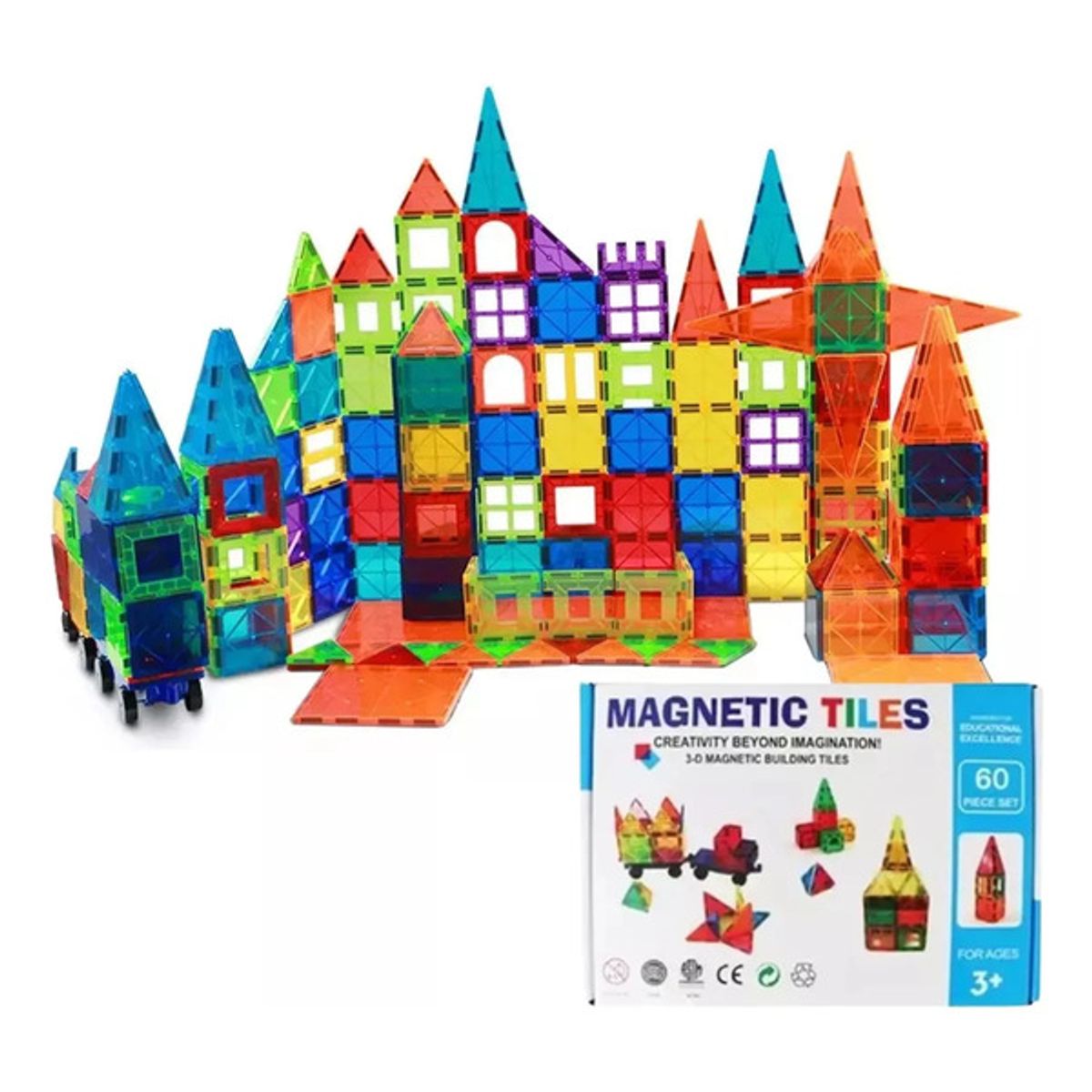 GENERICO - Juego De Bloques De Construcción Magnéticos 3d 60 Piezas