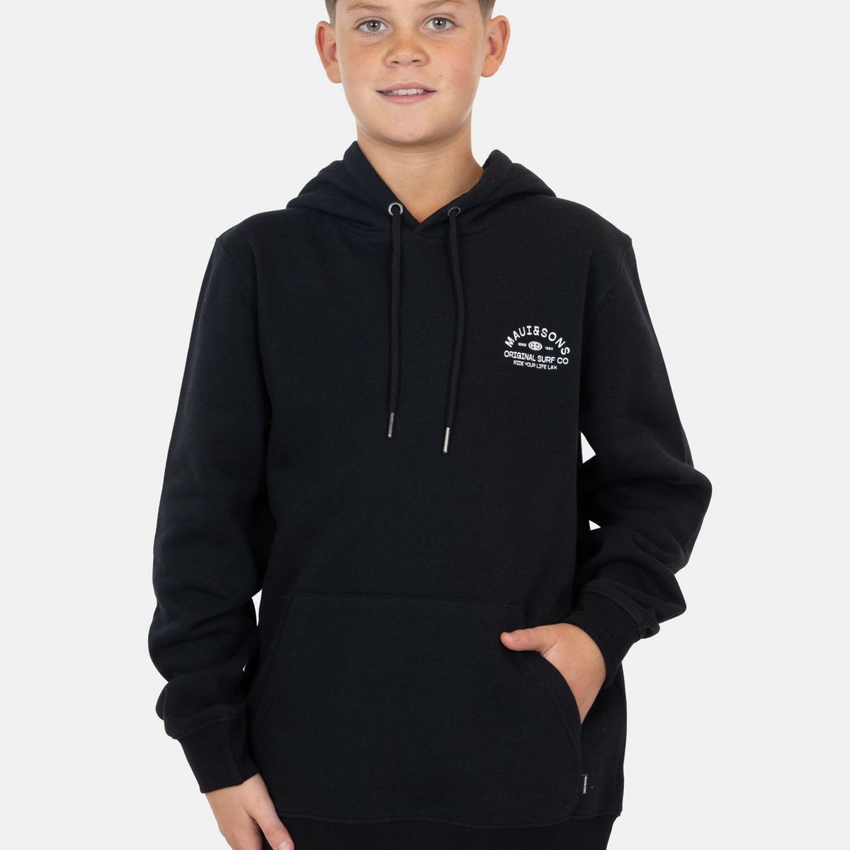 MAUI AND SONS - Poleron Canguro Kelani Negro Infantil Maui And Sons - Negro