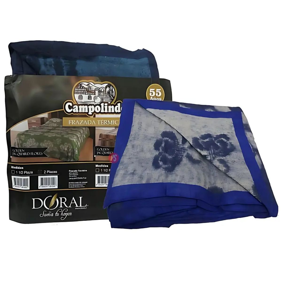DORAL - Frazada Campo Lindo 2 Plazas Doble Faz Color Surtido - PS
