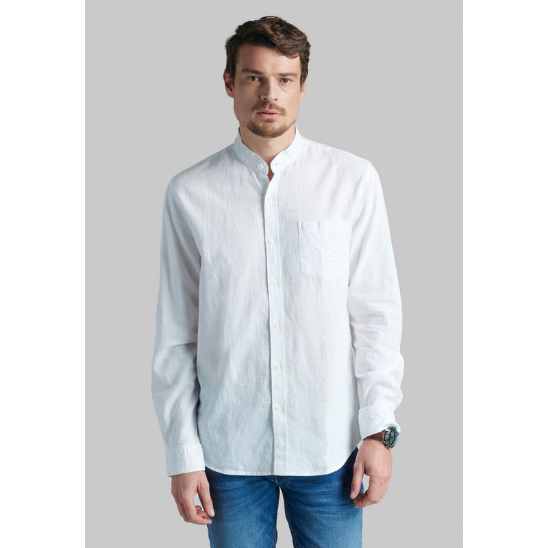 FEROUCH - Camisa Cuello Mao Lino Midland Blanco Ferouch