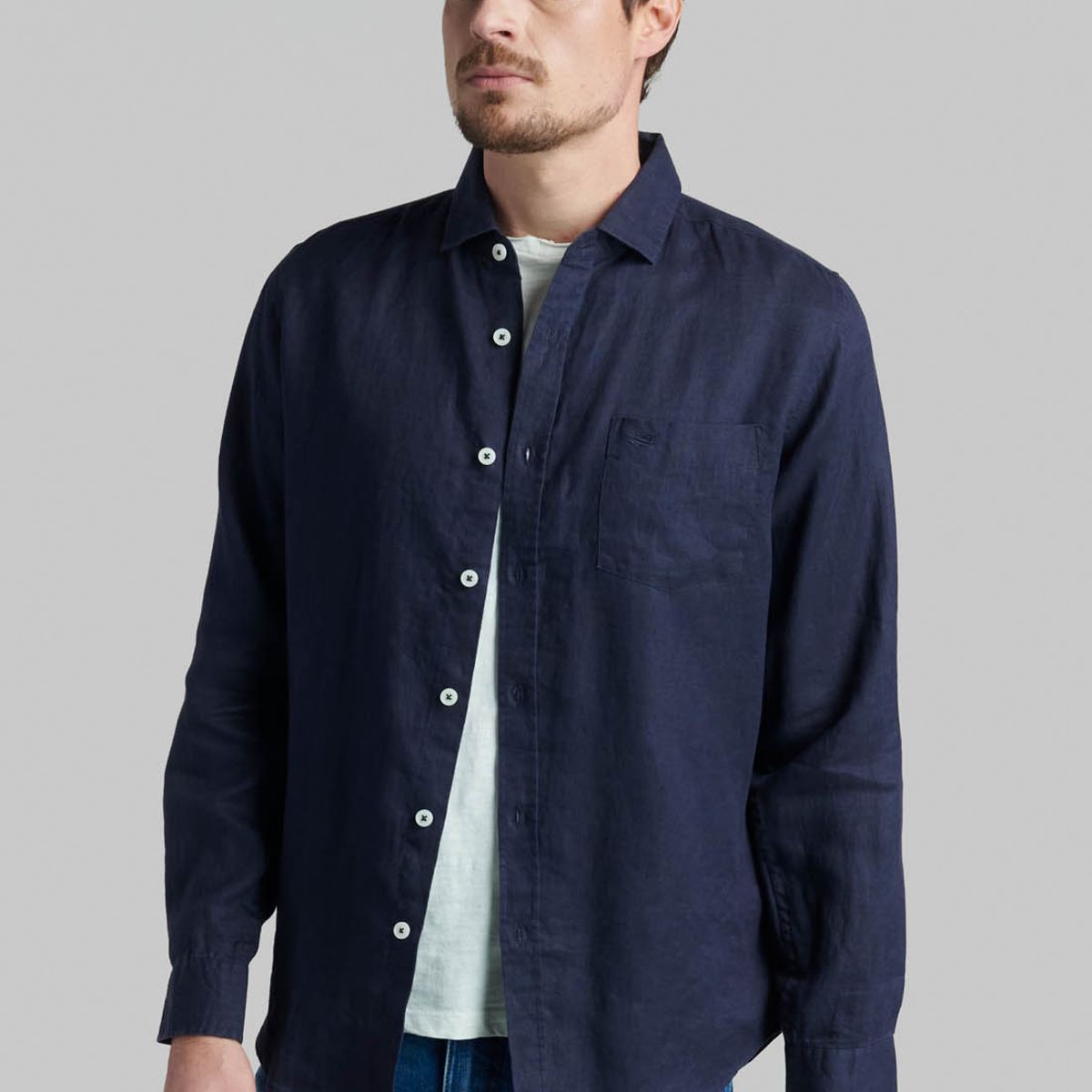 FEROUCH - Camisa Lino Green Bay Azul Ferouch