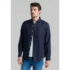 FEROUCH - Camisa Lino Green Bay Azul