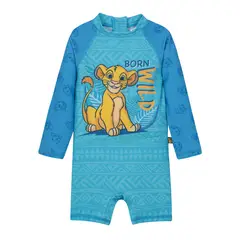 DISNEY - Traje de Baño Bebe Niño Body UV50 MLarga Rey Leon - Celeste