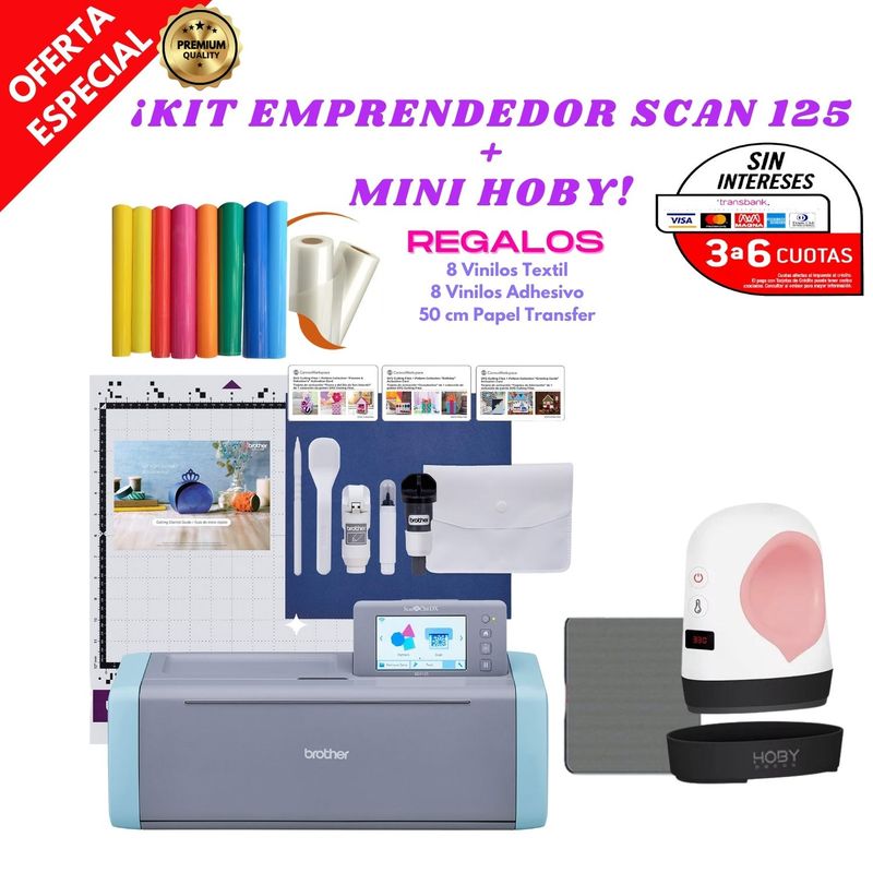 BROTHER - Plotter Scanncut Sdx 125 Brother + Mini Estampadora + Vinilos regalo