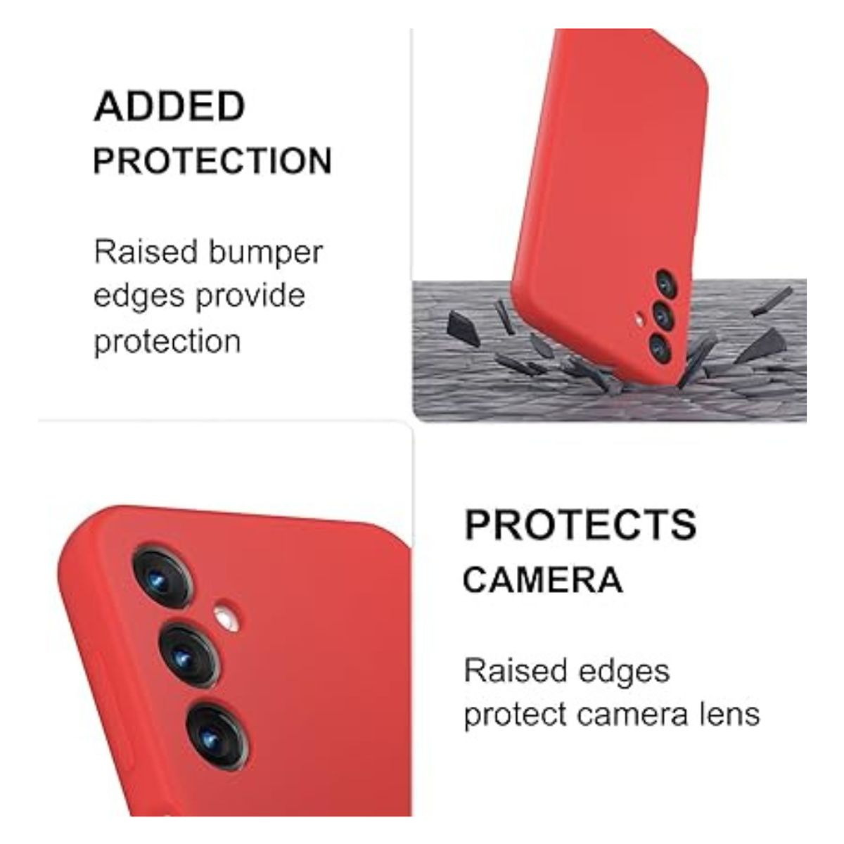 GENERICO - Carcasa Silicona Color Para Samsung A25 - Rojo