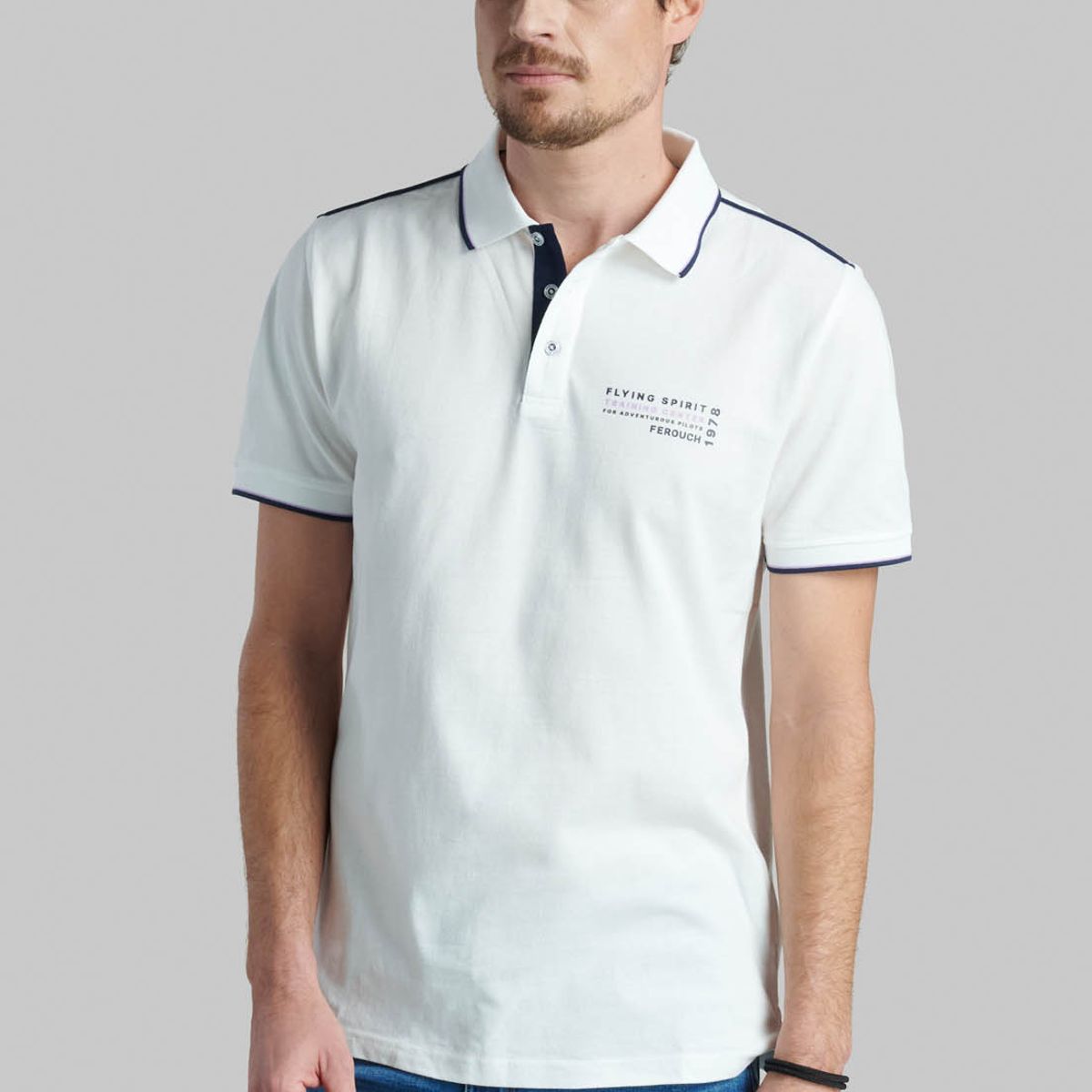 FEROUCH - Polera Hawai Blanco Ferouch