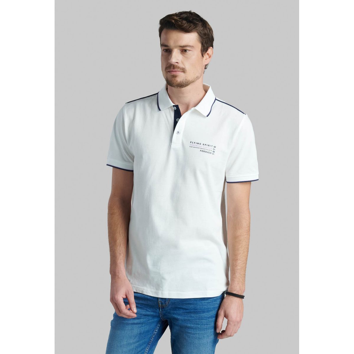 FEROUCH - Polera Hawai Blanco Ferouch