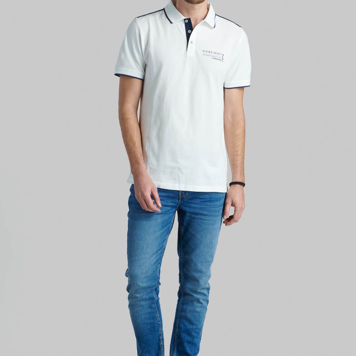 FEROUCH - Polera Hawai Blanco Ferouch